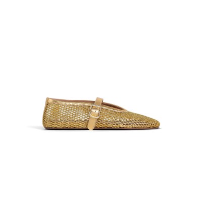 ALAÏA BALLET FLATS IN LAMINATED FISHNET AA3A029TK028 - 220